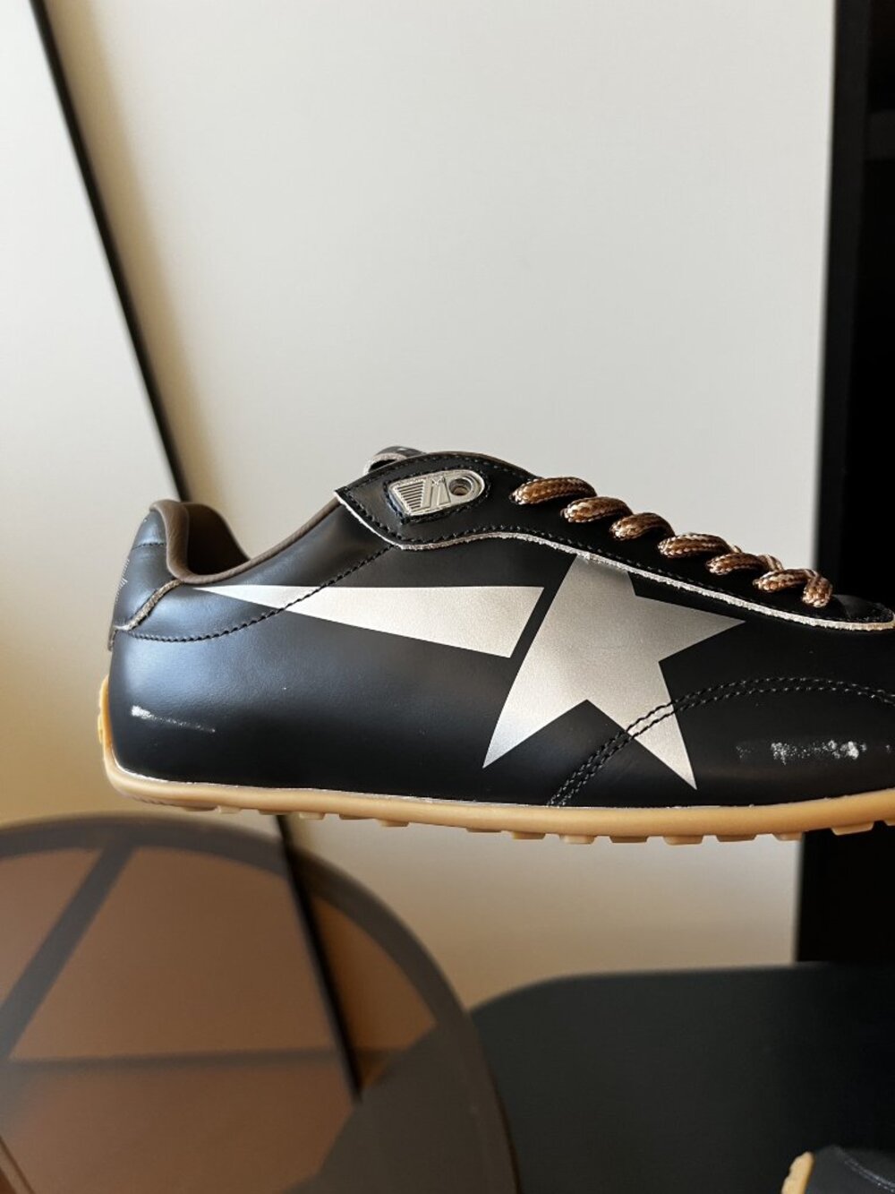 Golden Goose Marathon Speed Black Leather Sneakers EU 38 - Picture 7 of 8